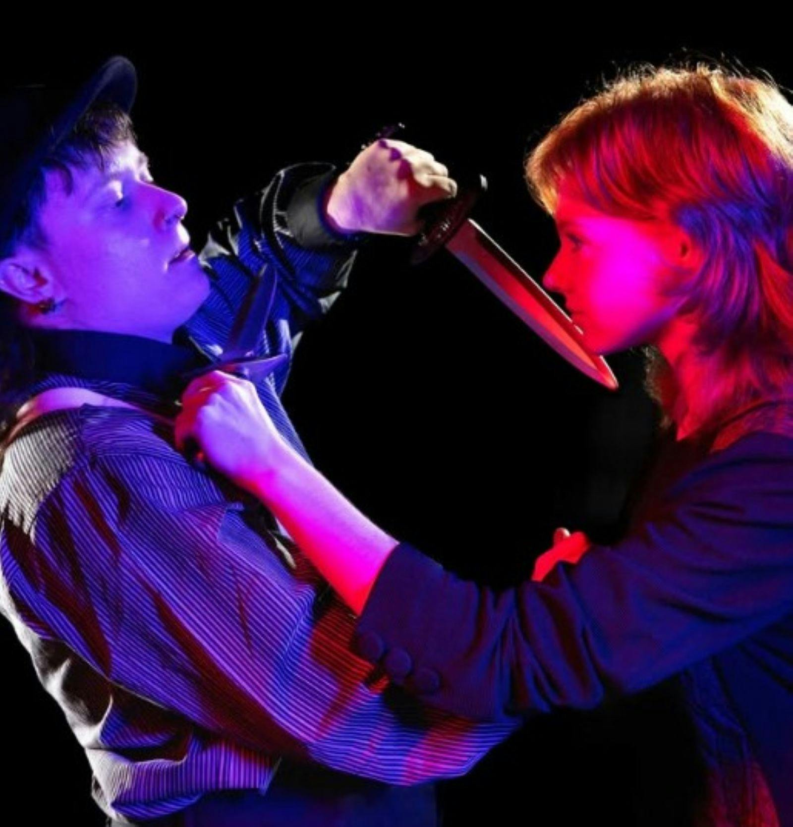 2 Characters in a fight scene with knife