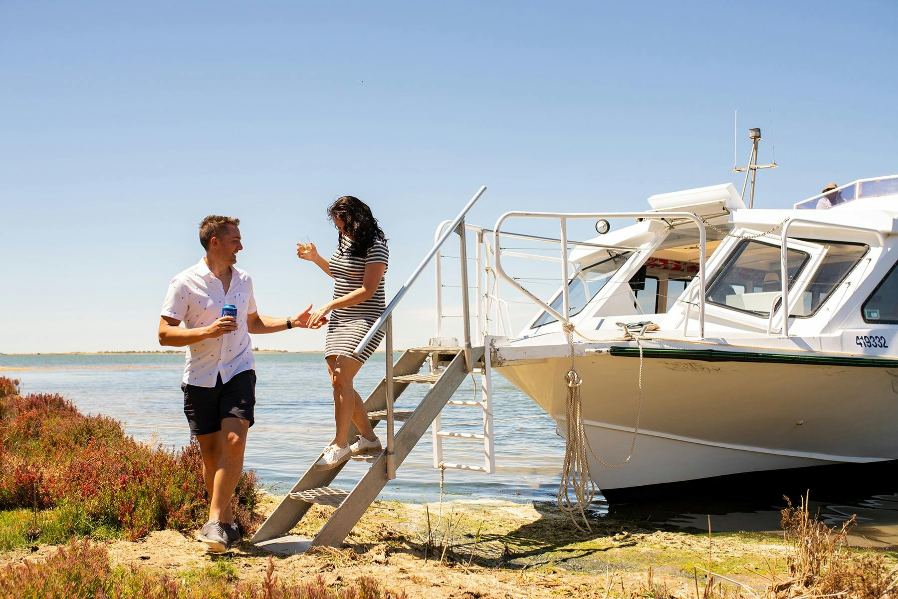 passengers disembarking boat