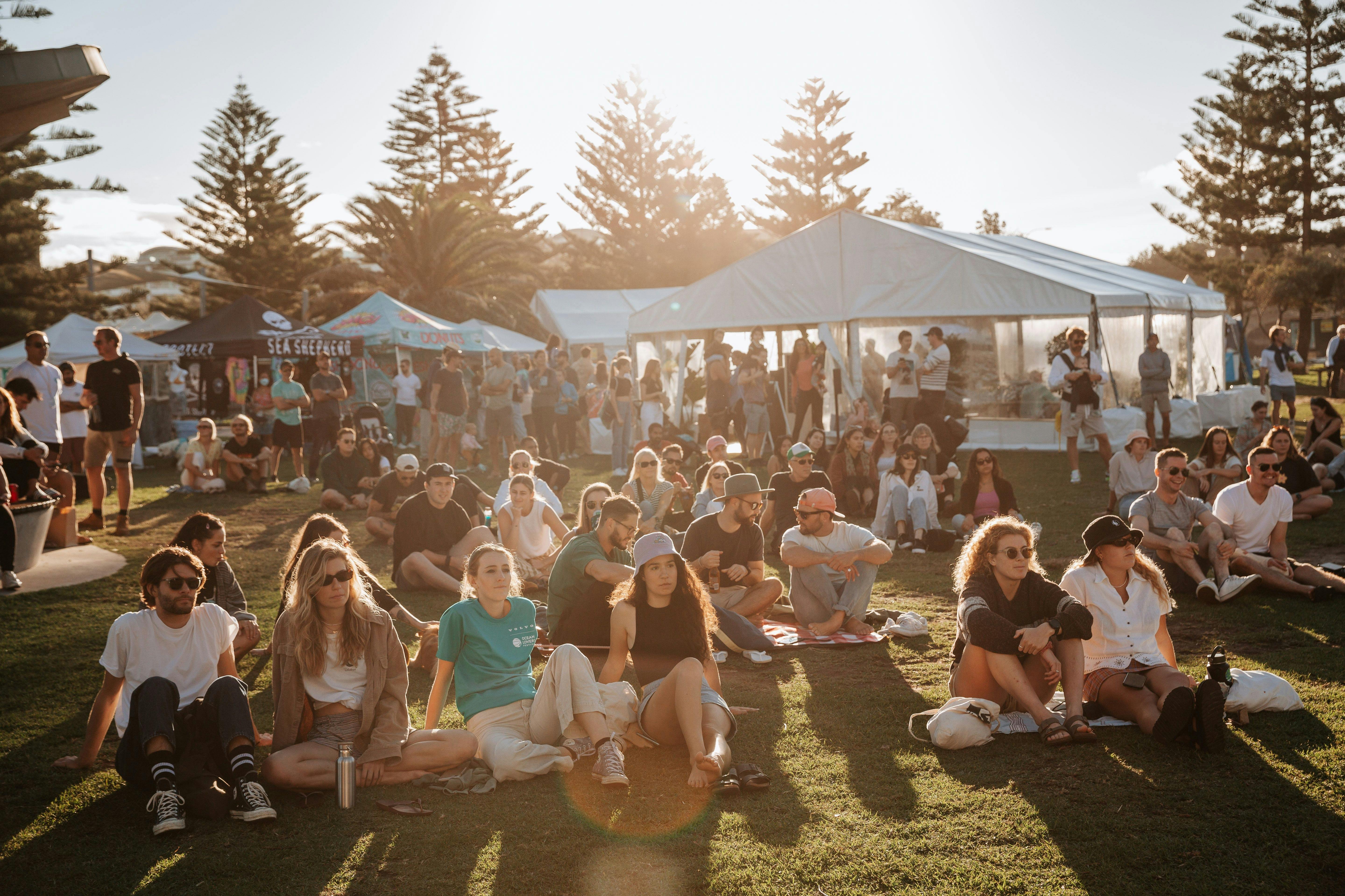 Large crowd watching live music