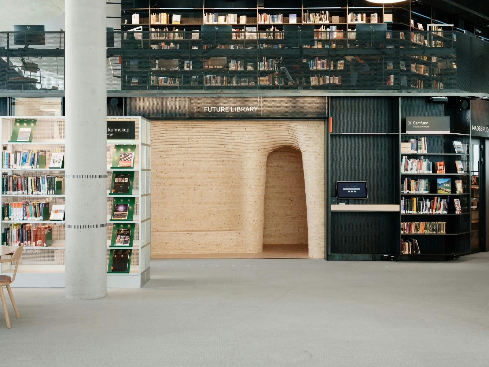 Shelves of books in a library