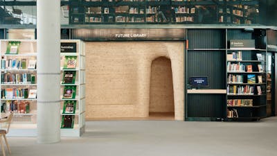 Shelves of books in a library