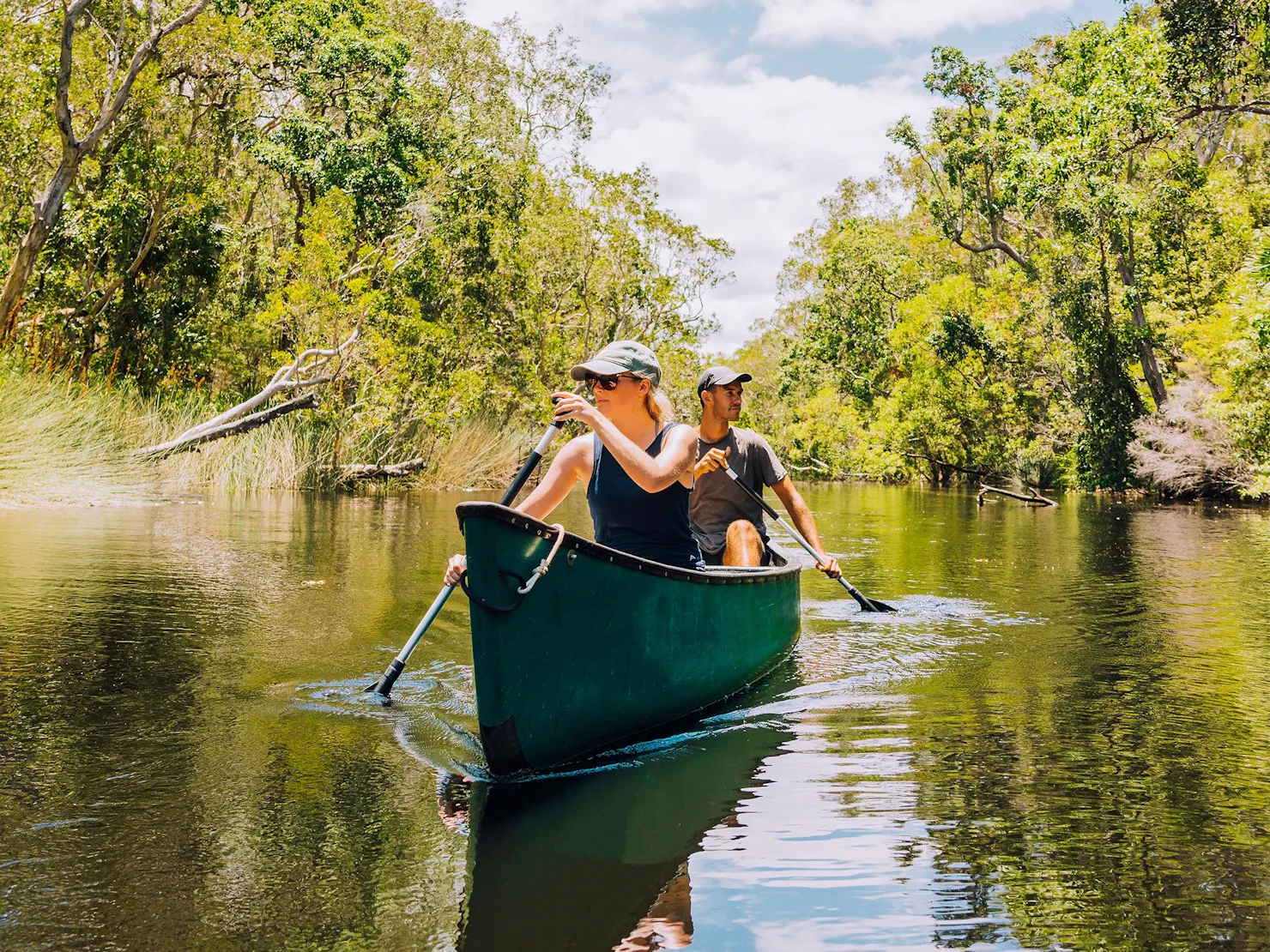 Canoeing through the river of mirrors. From our Cruise 'n' Canoe safari