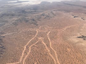 The Marree Man is 4.2 km in height with a perimeter of 28 km on a plateau NW of Marree