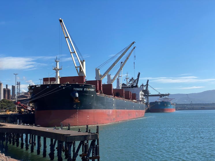 Large ship in the Outer Harbour at Port Kembla