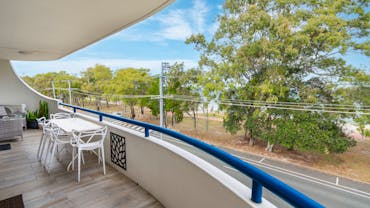 Balcony overlooking water