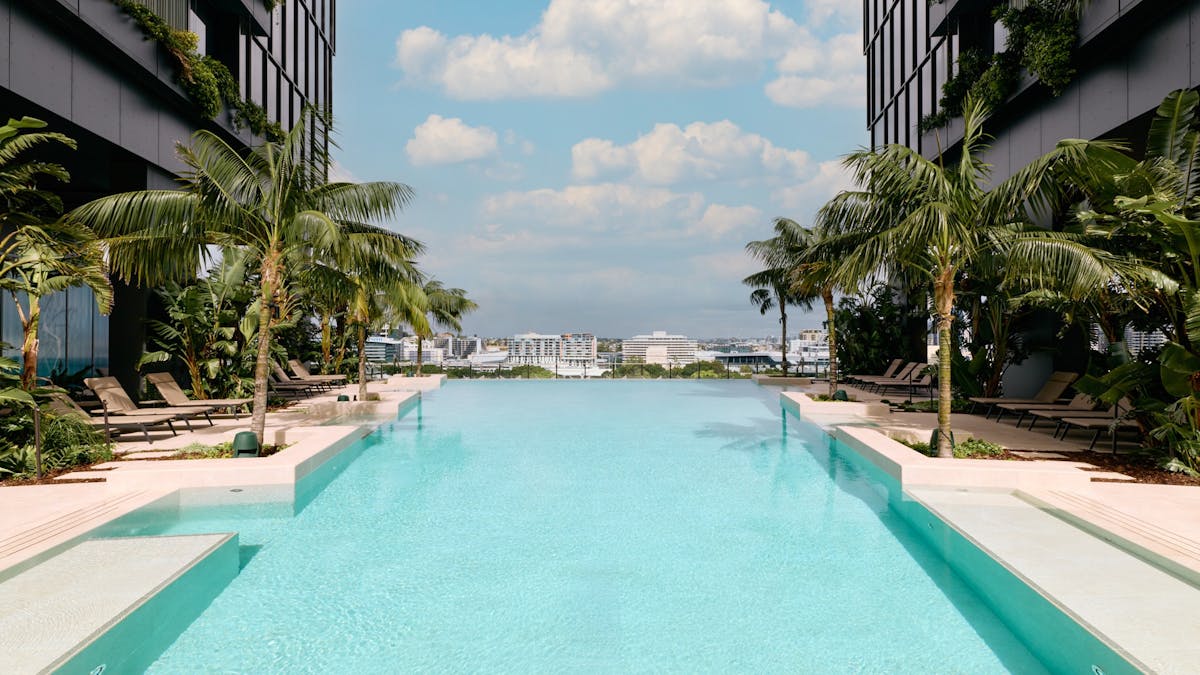 The pool overlooking city views at The Star Grand