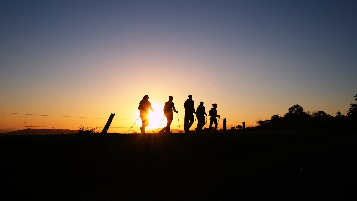 Team doing the Kokoda Challenge through the night