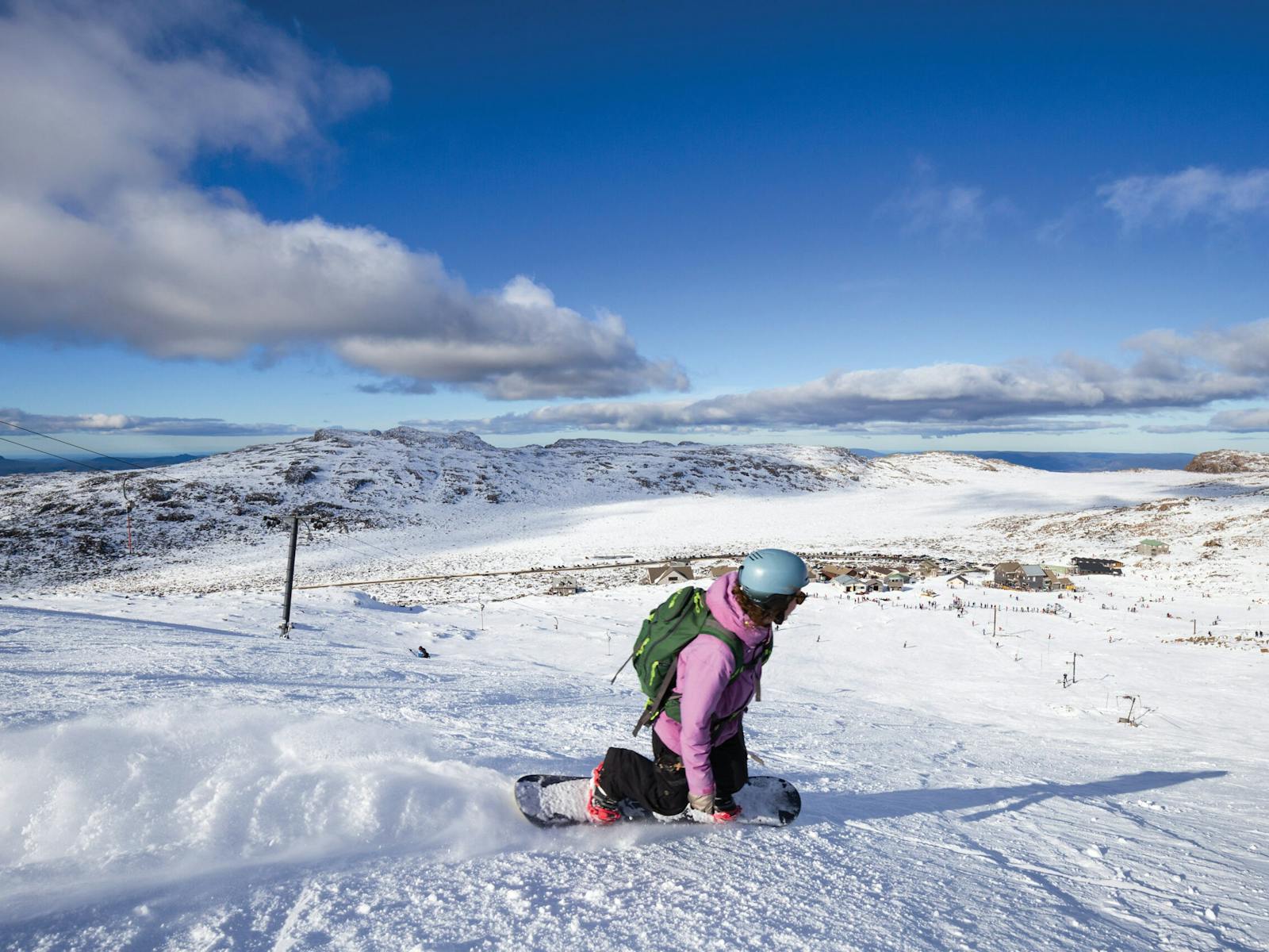 Snowboarder on Ben Lomond