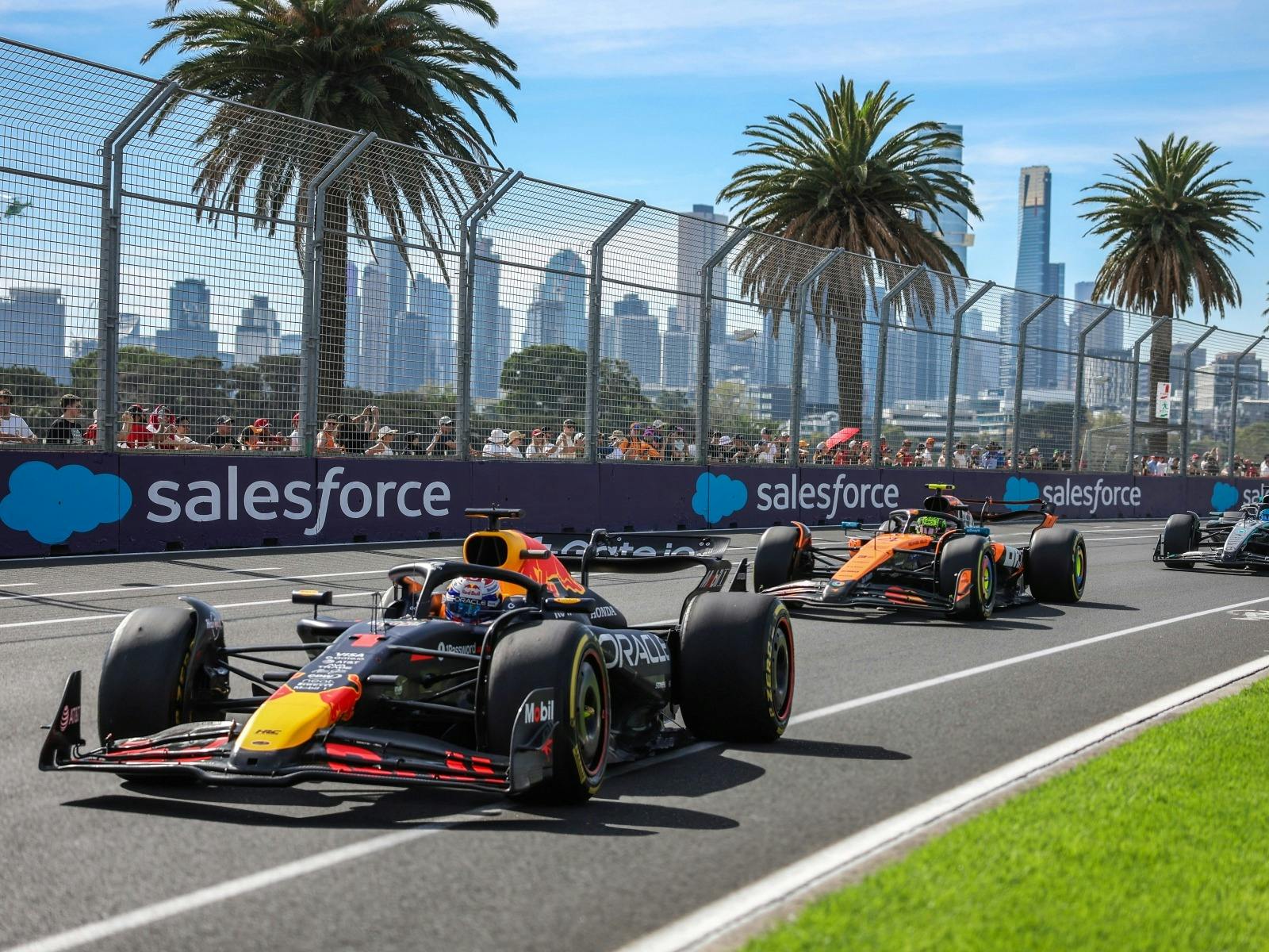Formula 1 Australian Grand Prix cars on the racing track