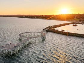 The Golden Glow of a stunning sunset over Whyalla Jetty