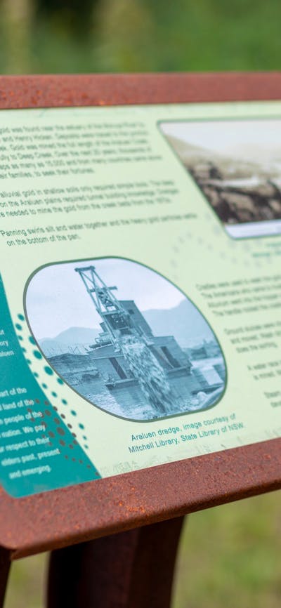 Araluen Creek Campground history signage