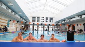 heated saltwater pool
