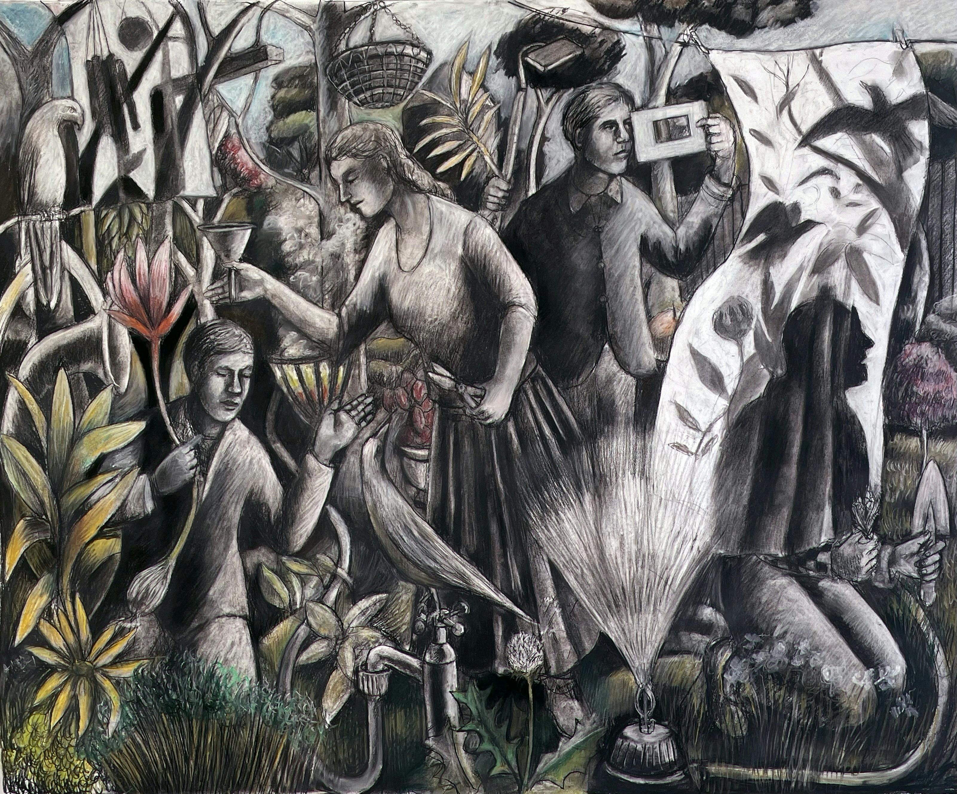 Charcoal and Pastel on Paper 120 × 140 cm