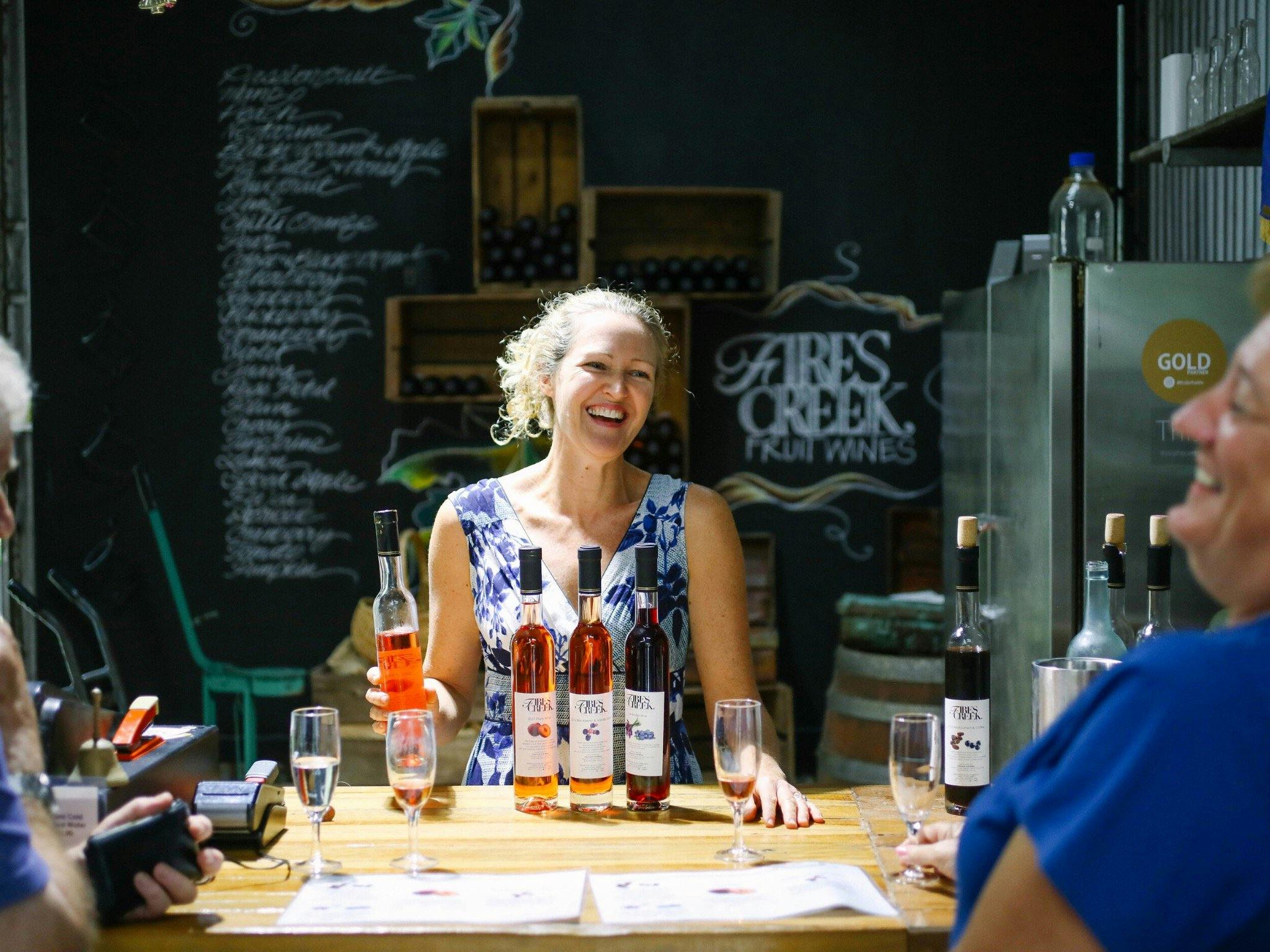 Wine tasting at Firescreek Winery