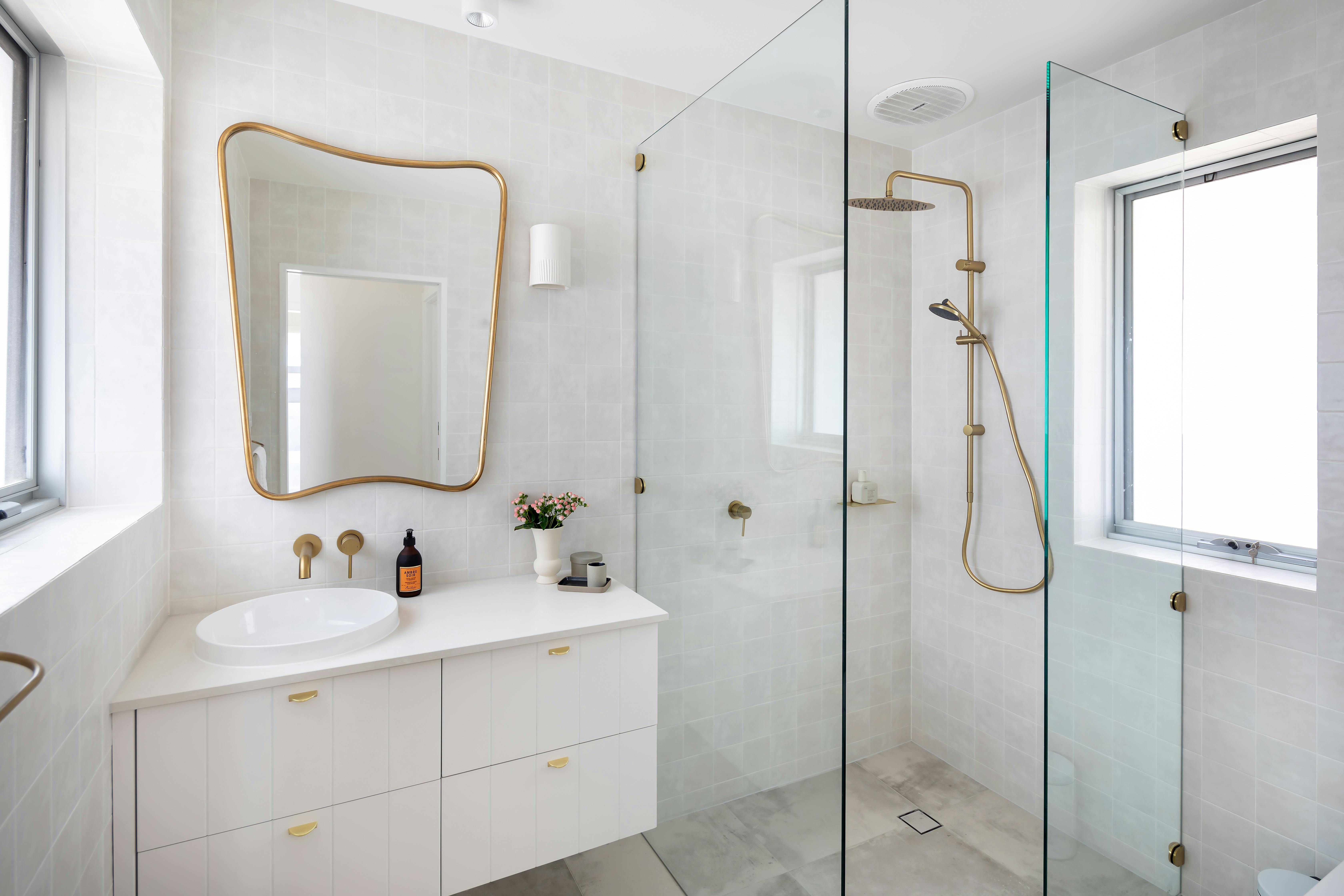 New main bathroom with shower and toilet