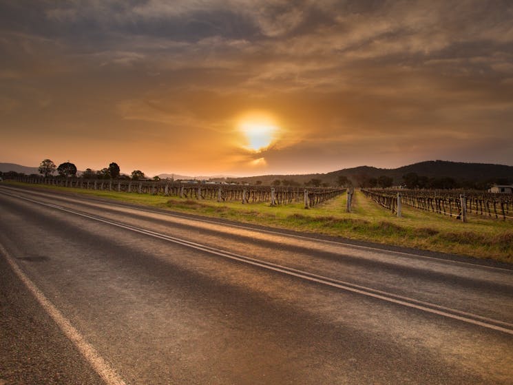 Stunning Sunsets over the Vineyard all year round as you imbibe a Vino in the Mudgee Region