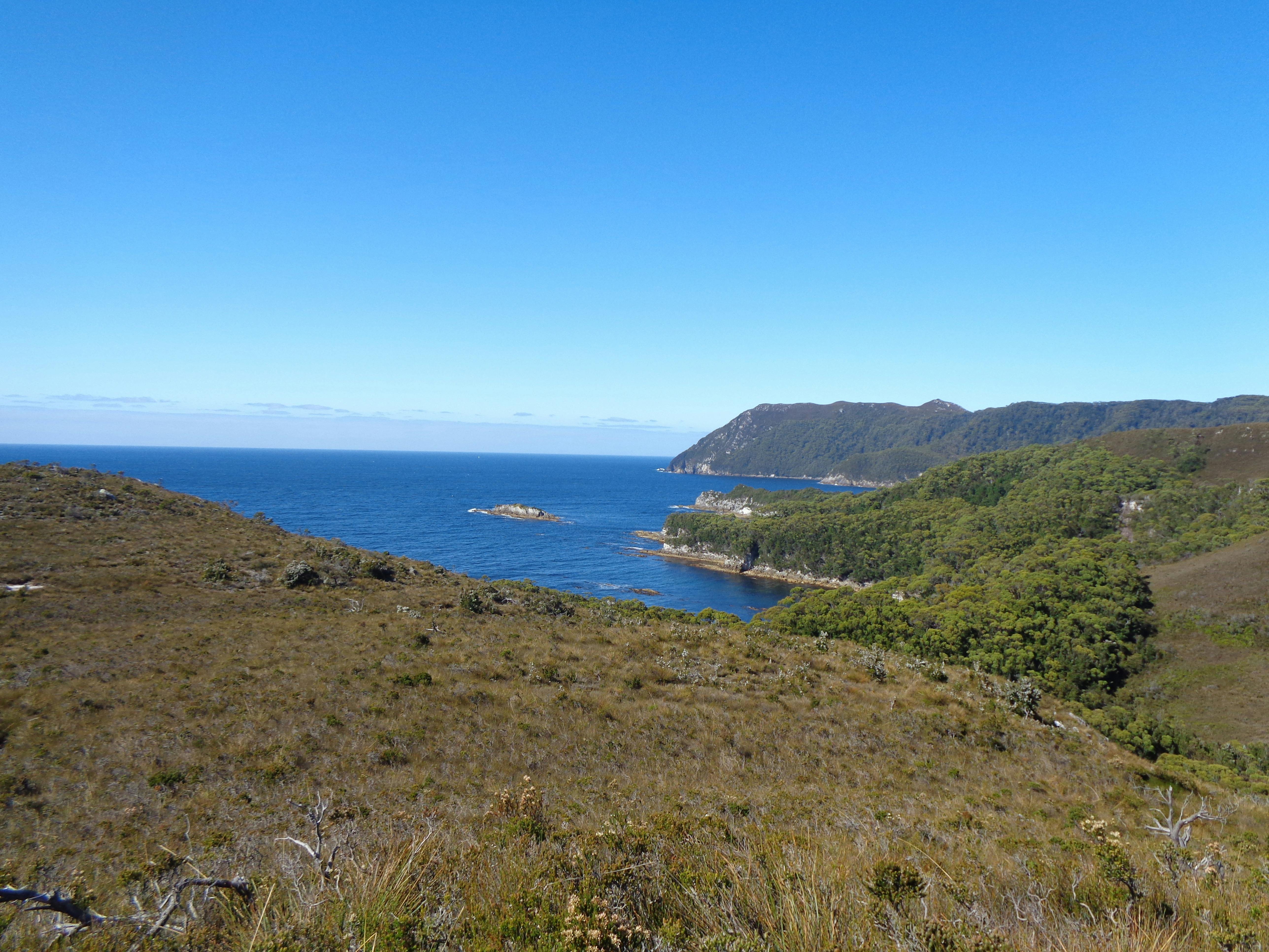 View of Wilson Bight from near Mt Karamu on Tasmania's South West Cape