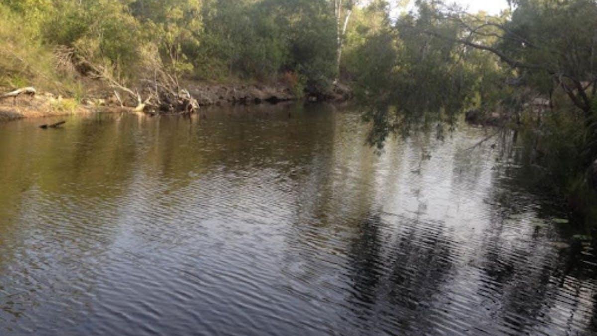 Blue water creek in the daytime
