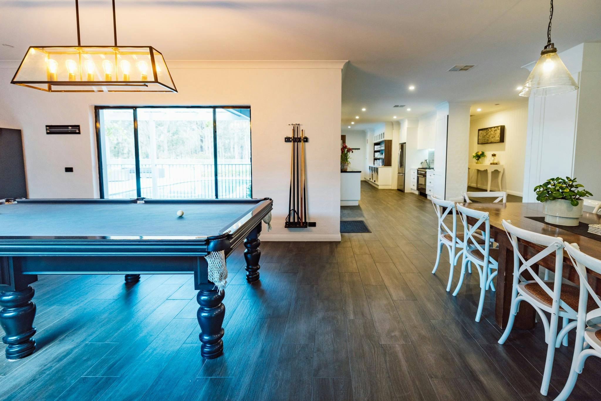 Dining kitchen pool table
