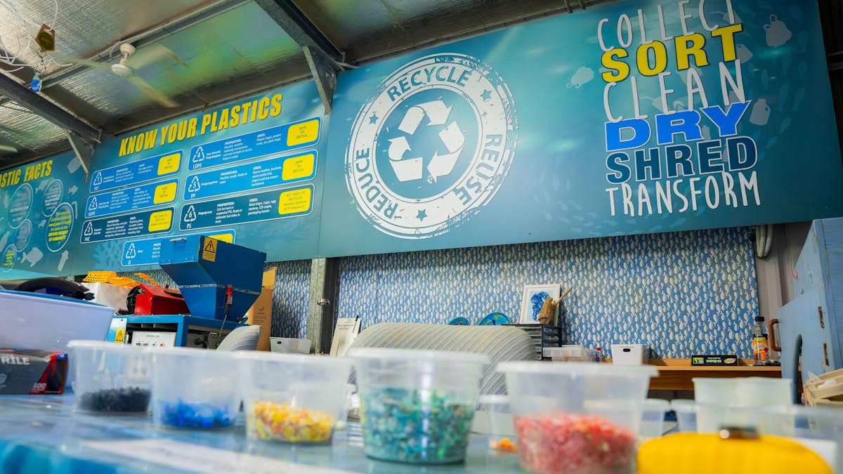 plastic recycling marine debris color shred