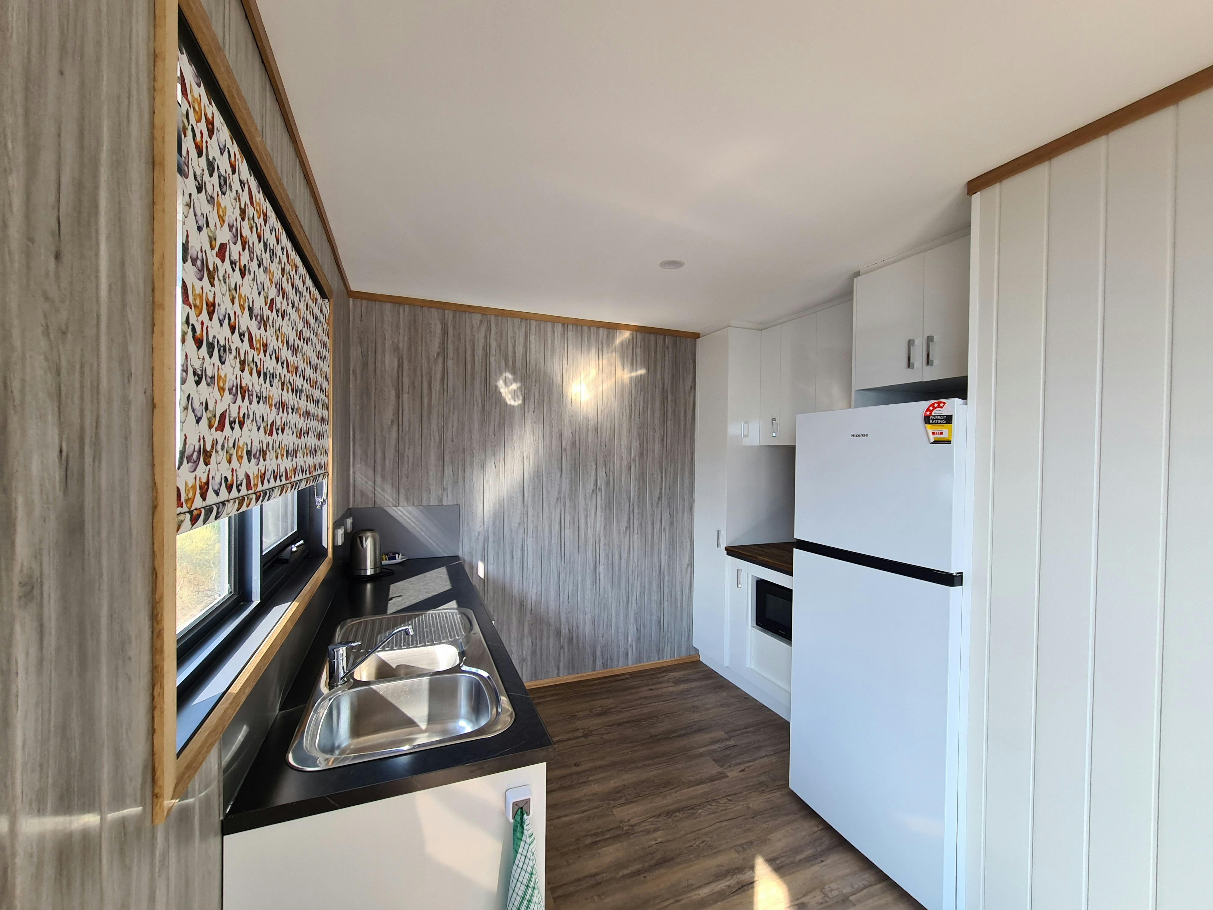 Kitchen and dining area inside Seaview Eagle cabin
