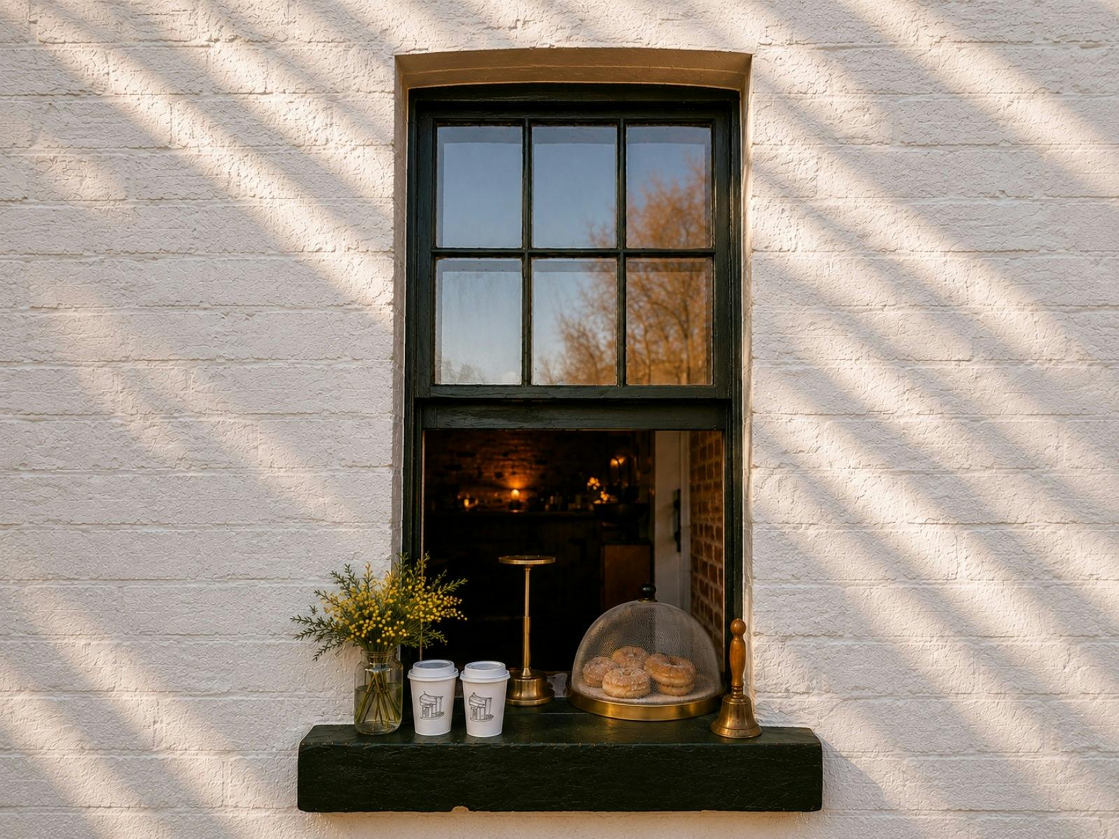 coffee, toasties and pastries from the coffee window at The Plough