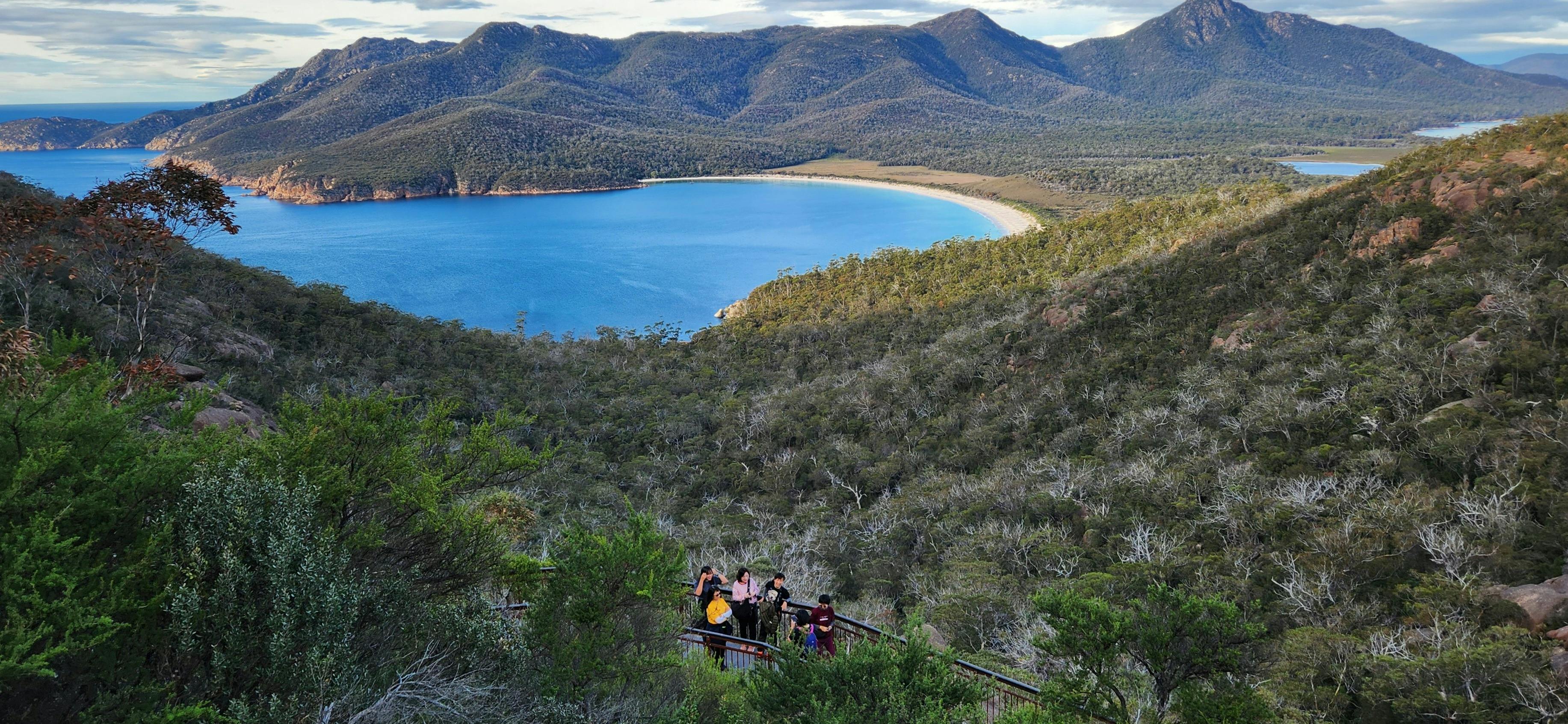 Looking down at Wineglass Bay Lookout