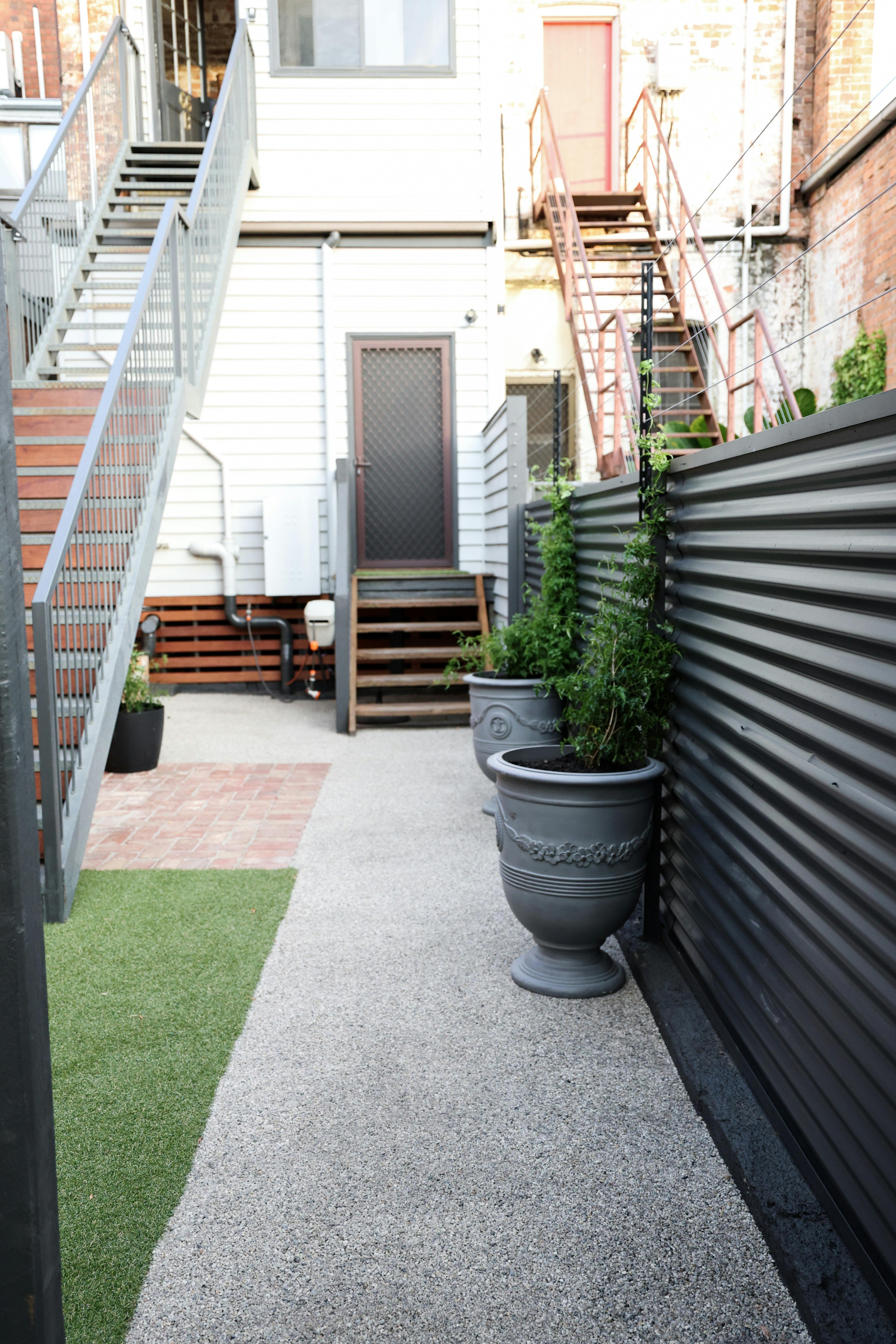 Outdoor area and stairway