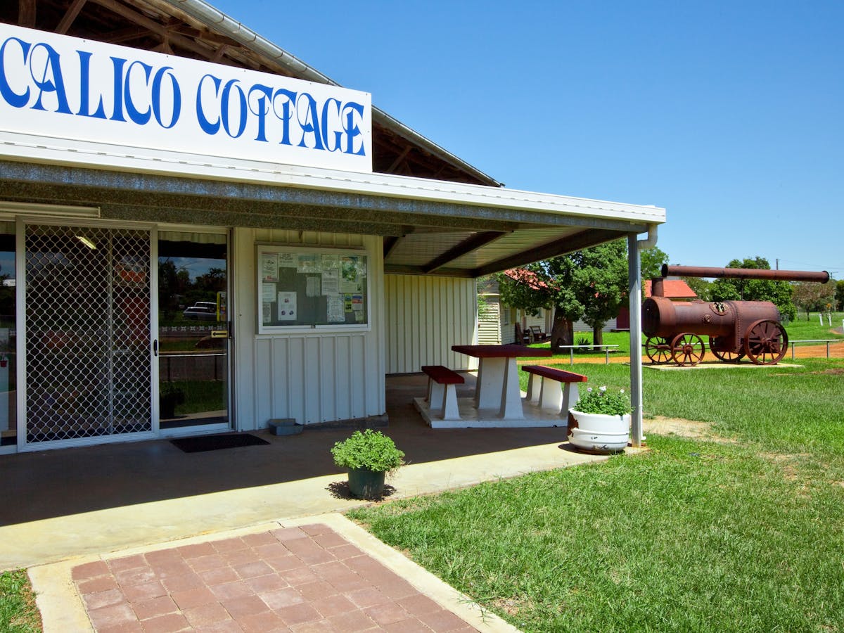 The exterior of the Calico Cottage