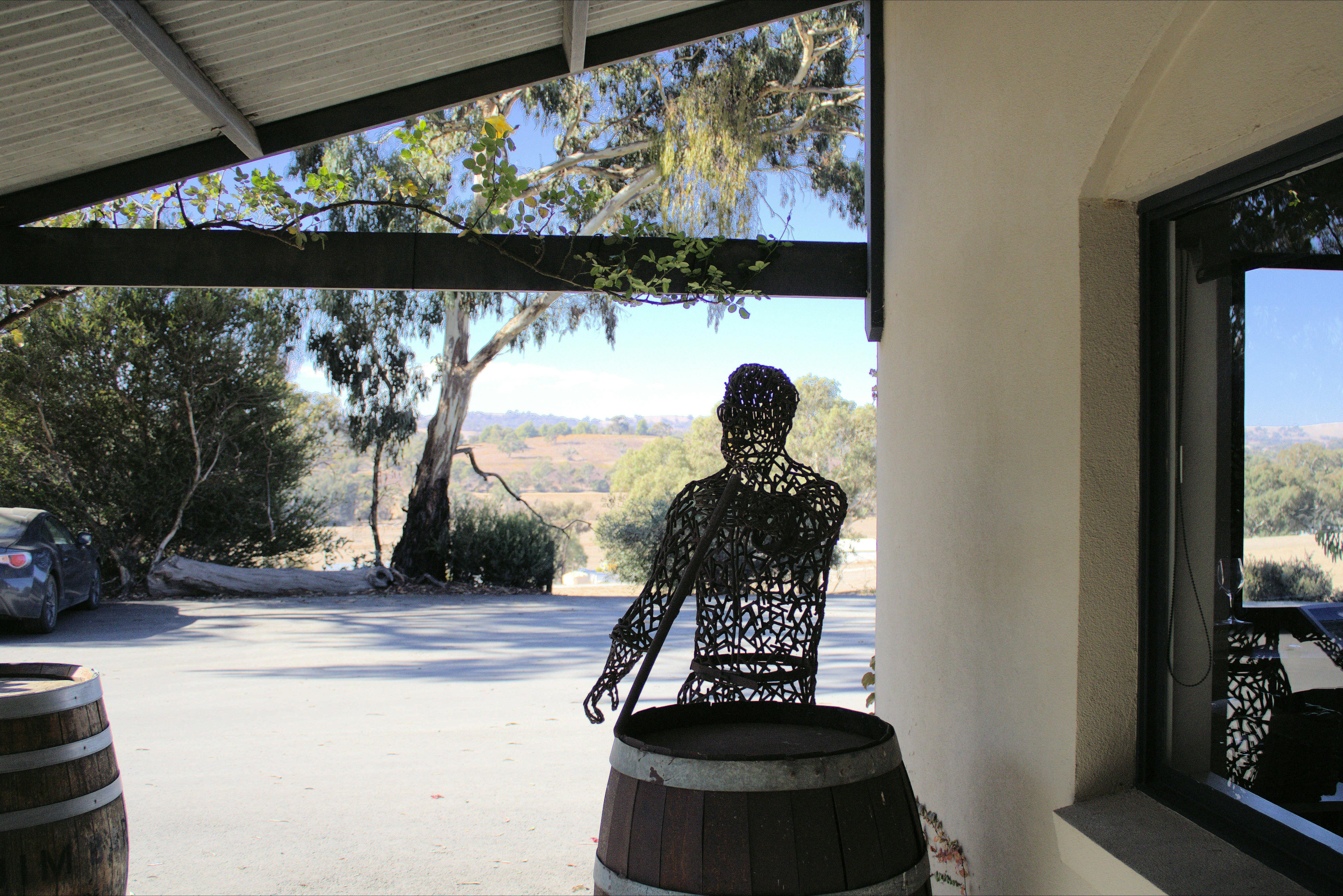 Iron work statues at Jim Barry Wines