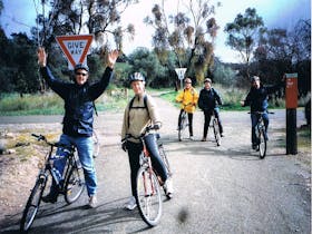 5 Cyclists after completing Trail