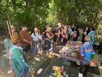 Gunggandji cultural guidessharing traditional knowledge during an On-Country cultural experience.