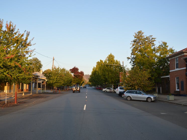 Adelong's main street in late afternoon