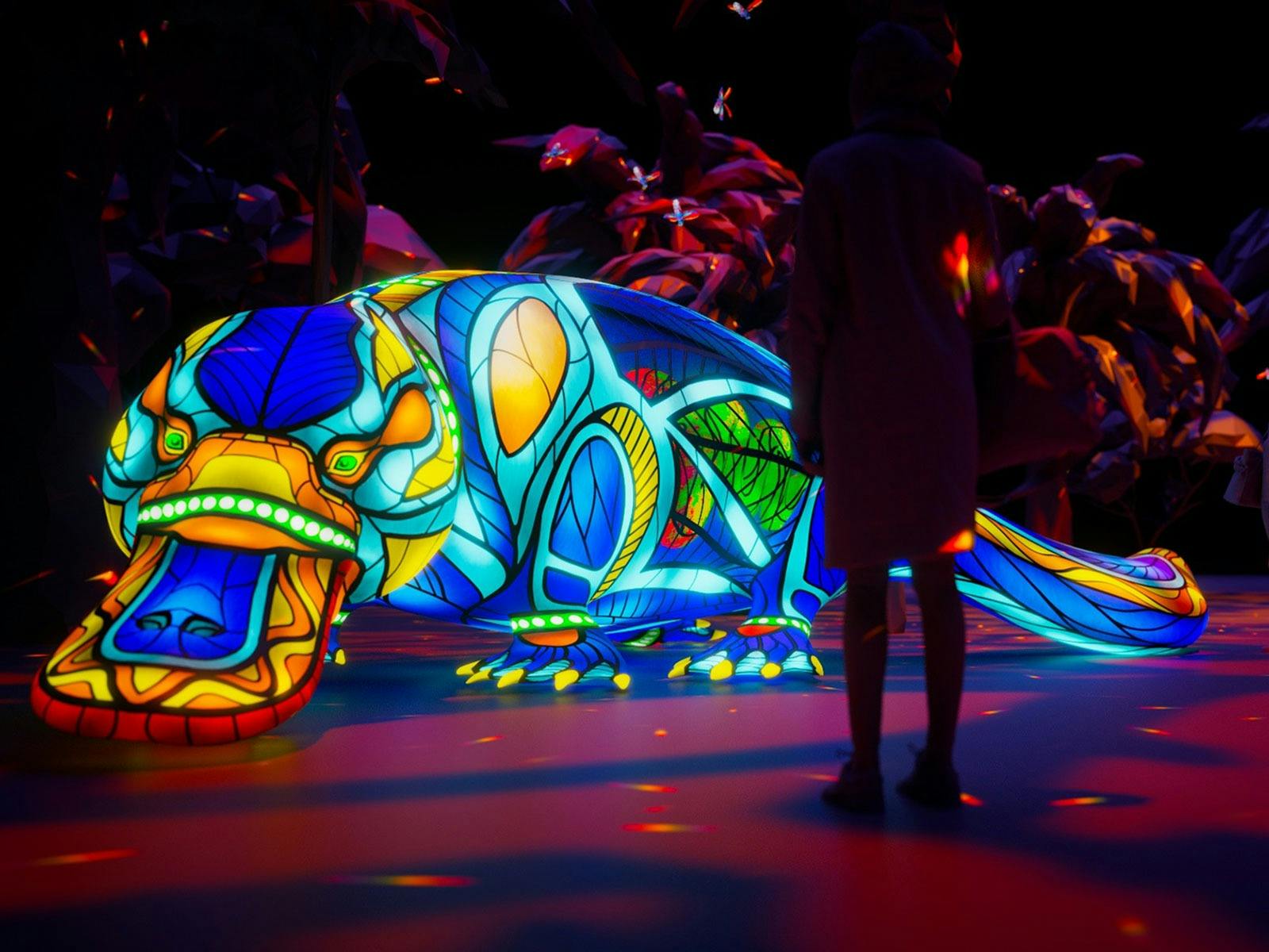 Large colourful platypus lantern
