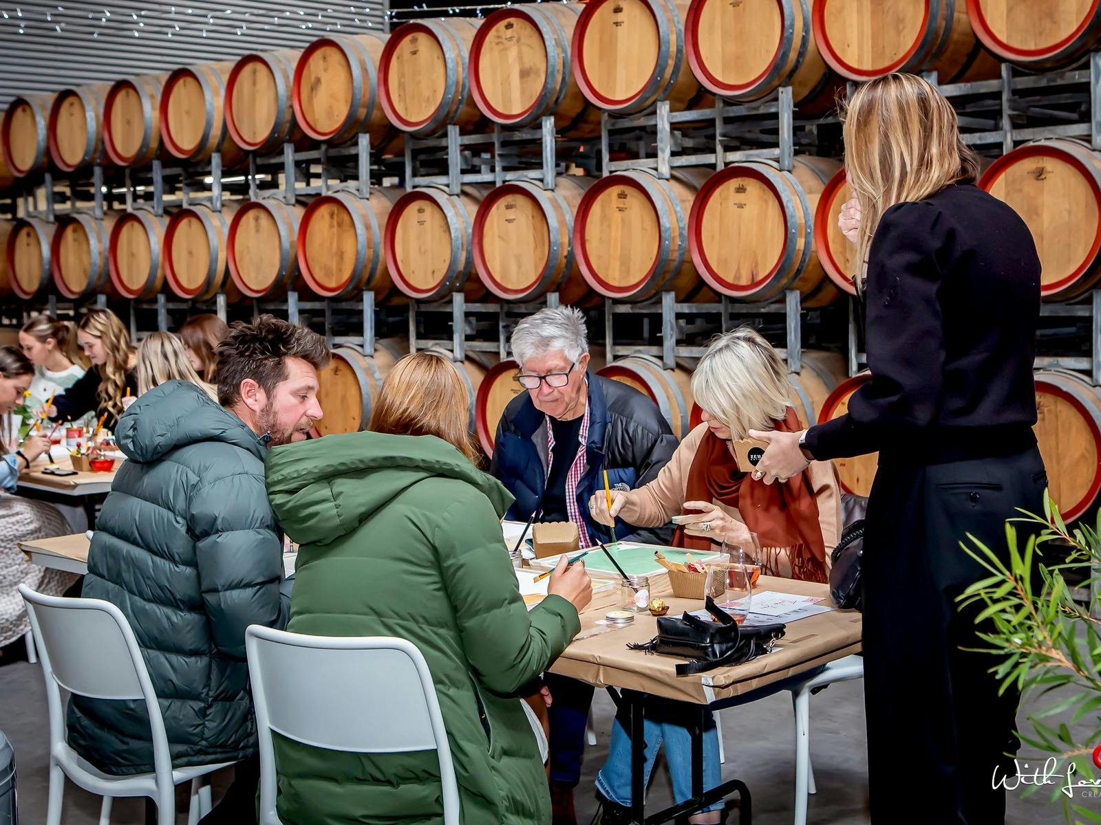 Paint and Sip event at Zema Estate for the Penola Coonawarra Arts Festival