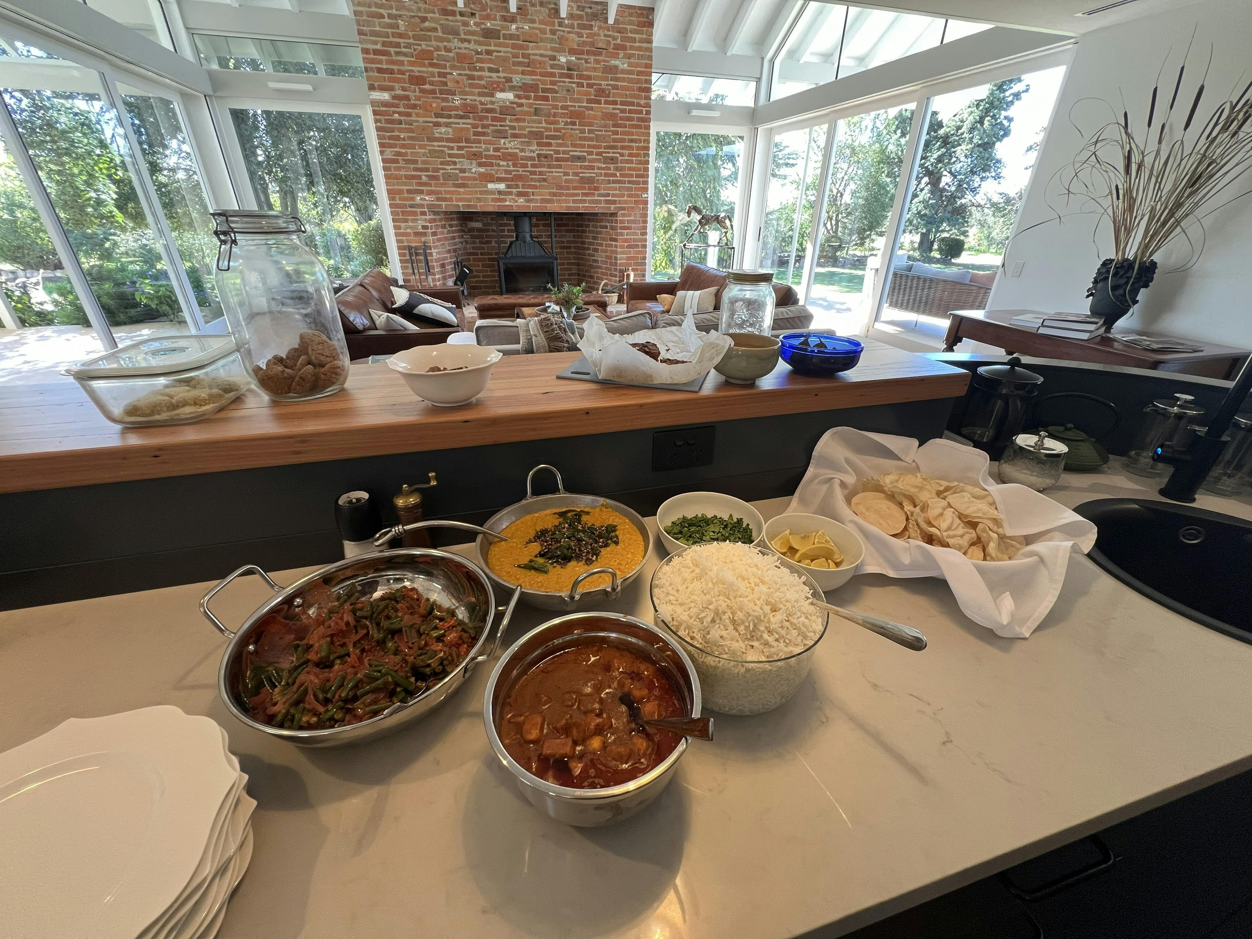 Ayervedic meals at Littlebourne yoga retreat Bathurst