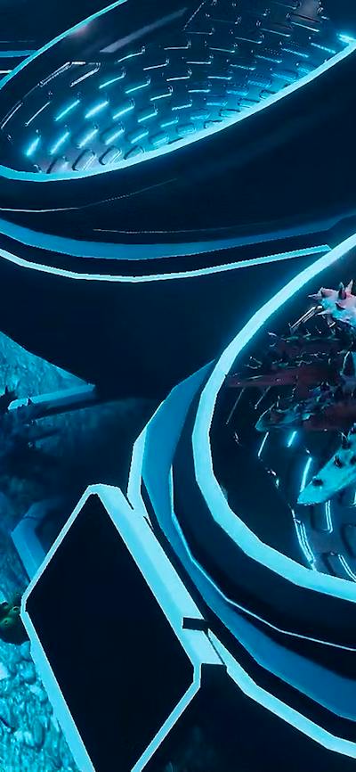 A scene from Reef Rangers VR experience showing an aquatic scene