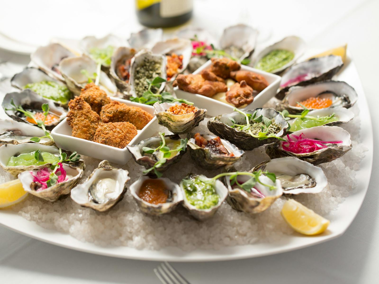 Oysters in the restaurant