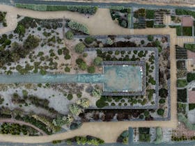 Aerial view of Honeysuckle Rise at the Australian Botanic Gardens