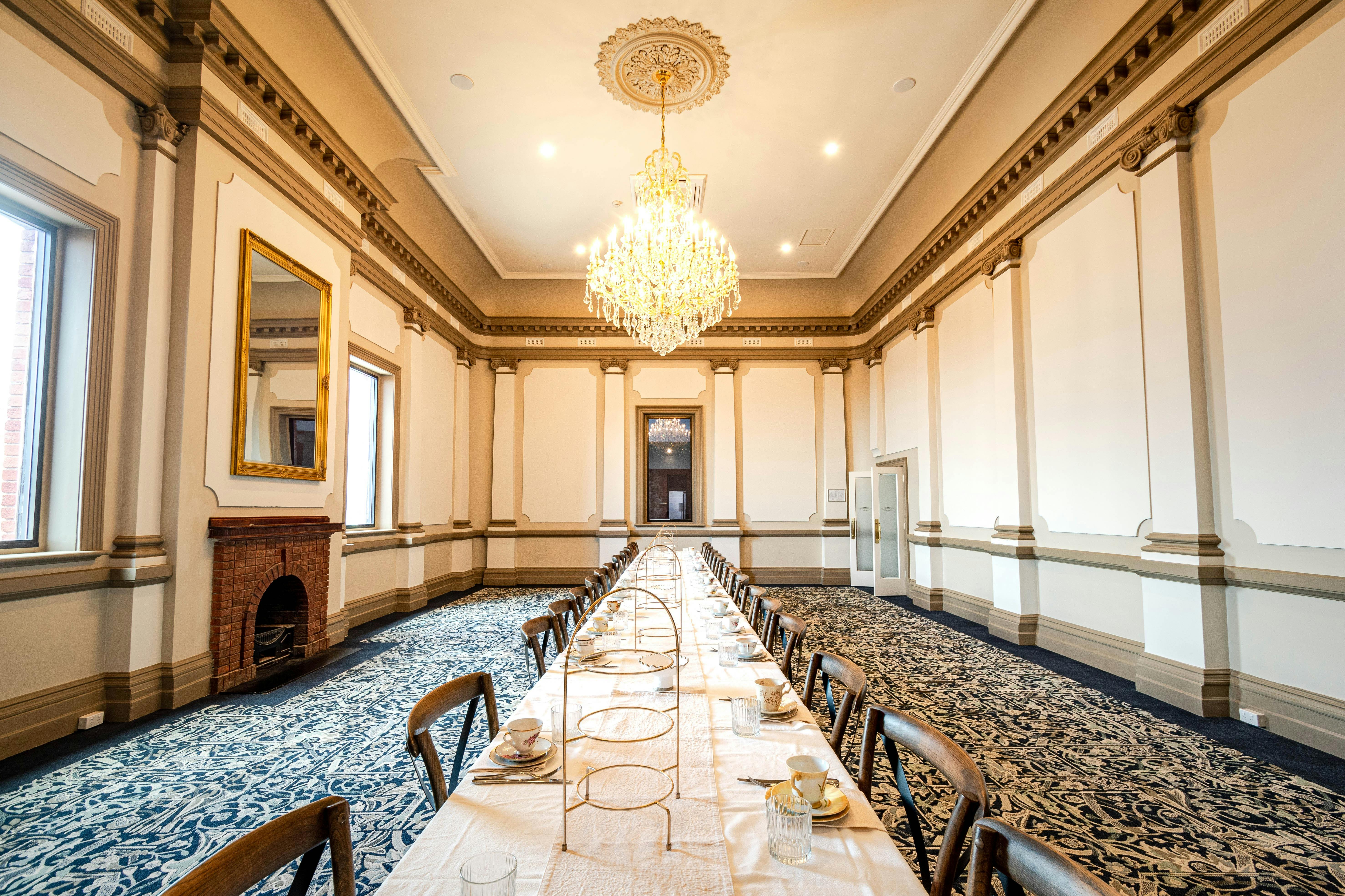 The historical Blonde Room at The Broken Hill Pub, recently renovated and inc a 2 metre chandelier.
