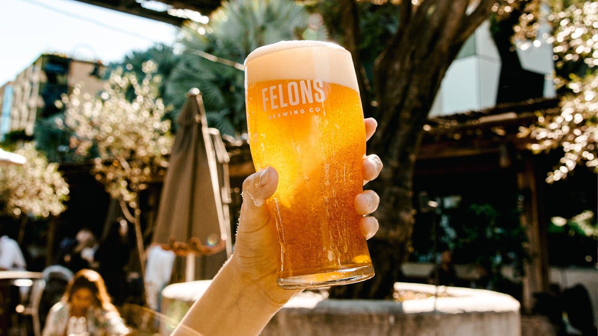 Hand holding beer