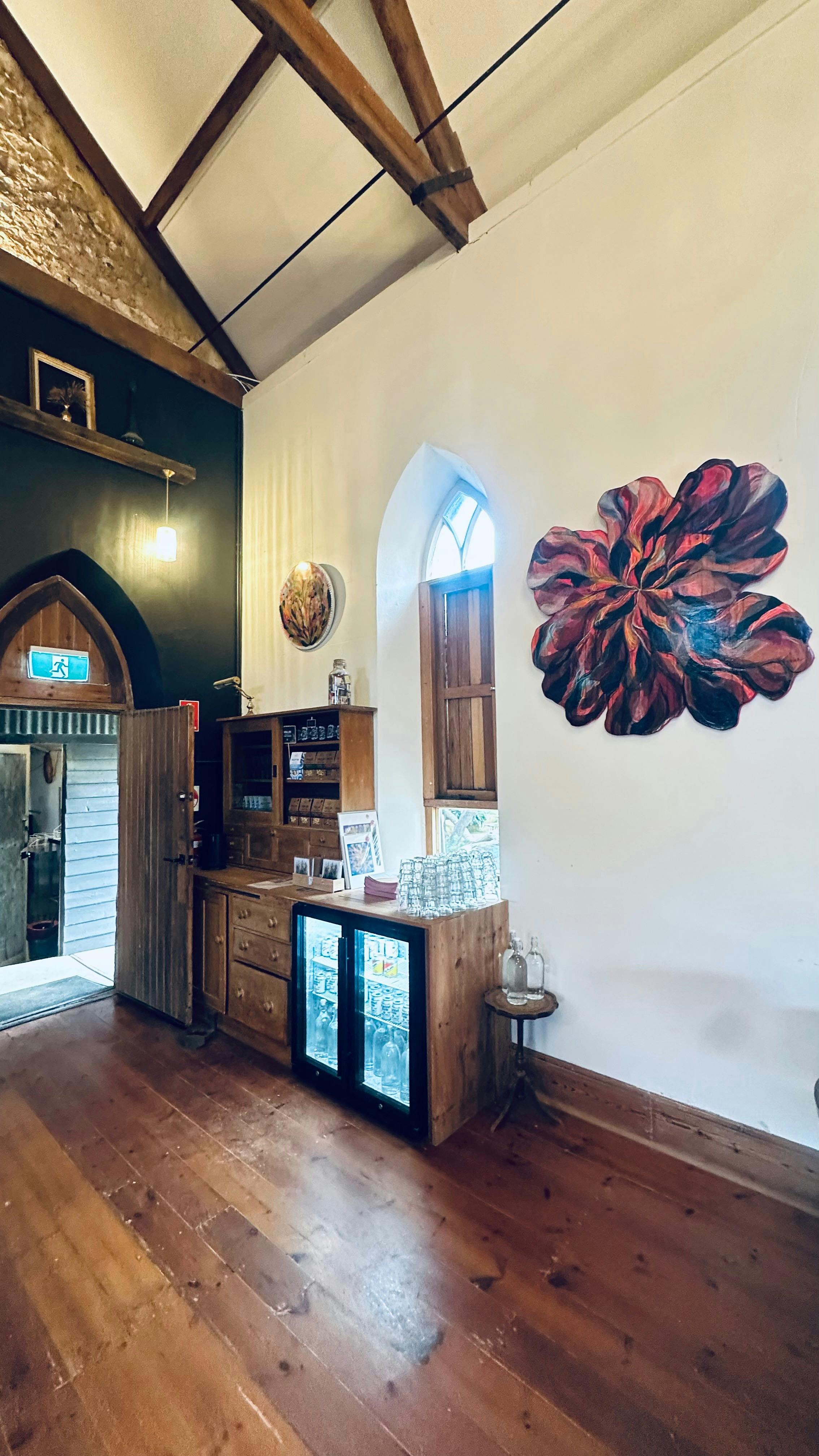 Artist Emma Fält at Berg Herring Wines in Sellicks Beach