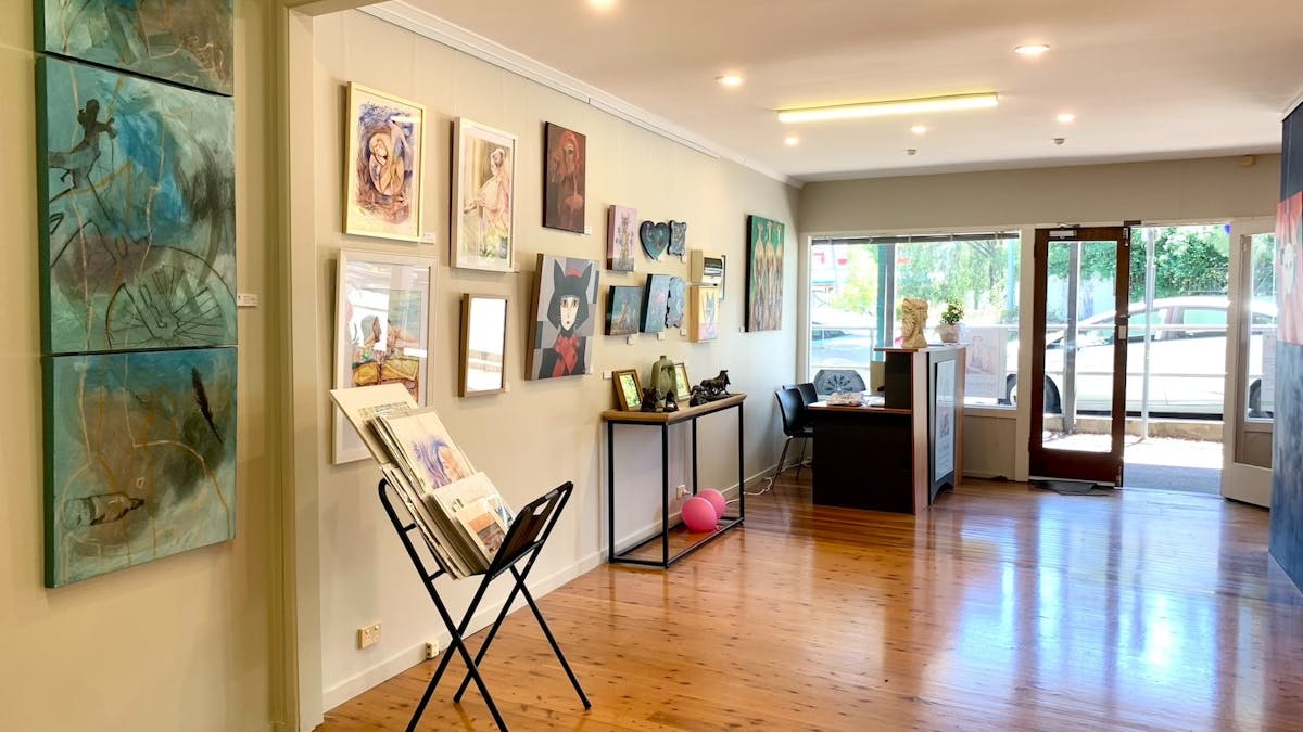 Contemporary artworks displayed at She Dreams exhibition, Creative Room Art Space Brisbane