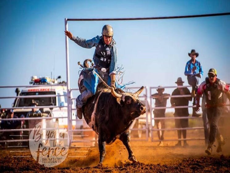 Man riding in an Open Bull Race