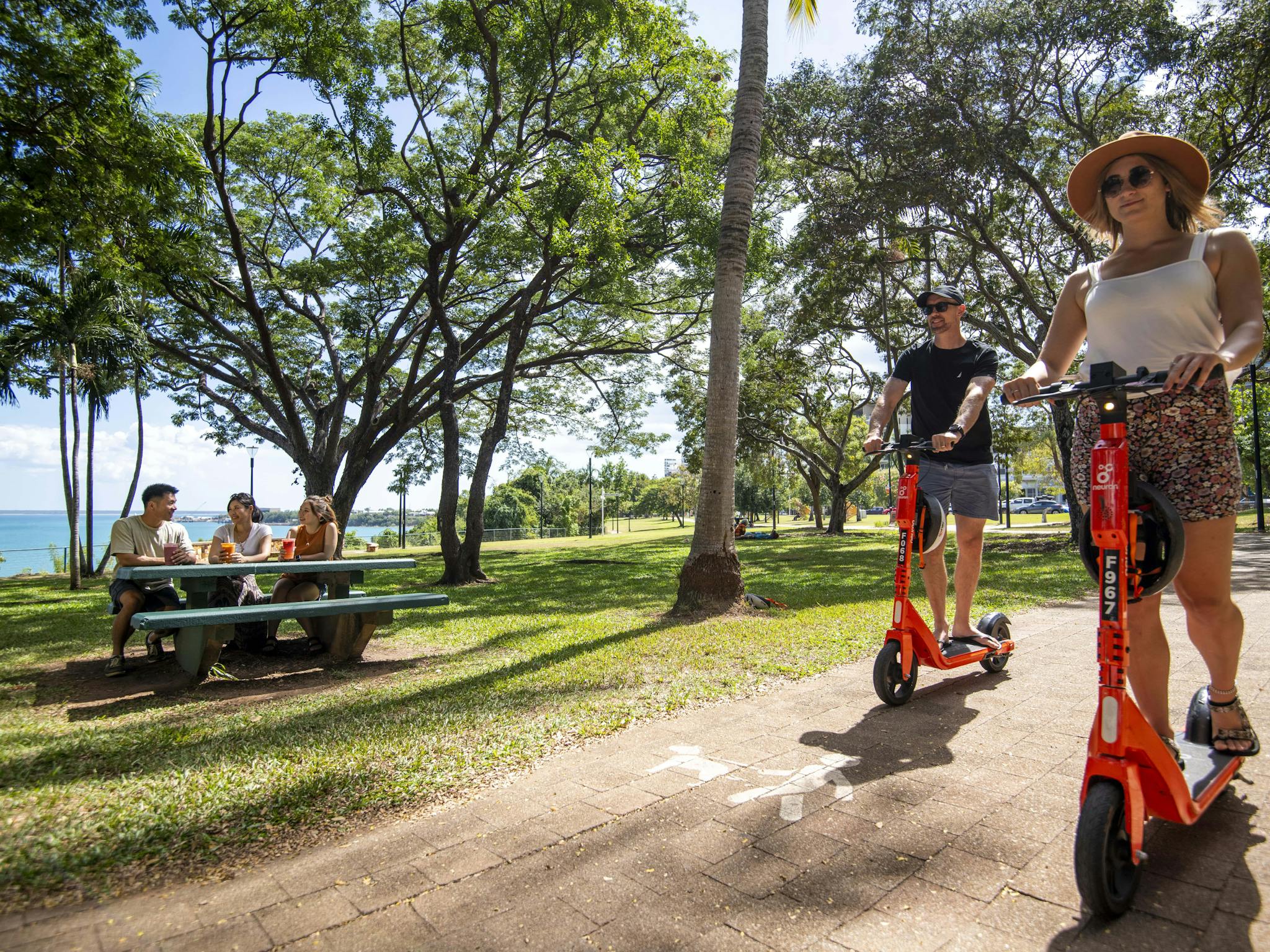 People enjoying the Esplanade Darwin