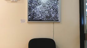 Image shows a lightbox artwork on display at the Gallery