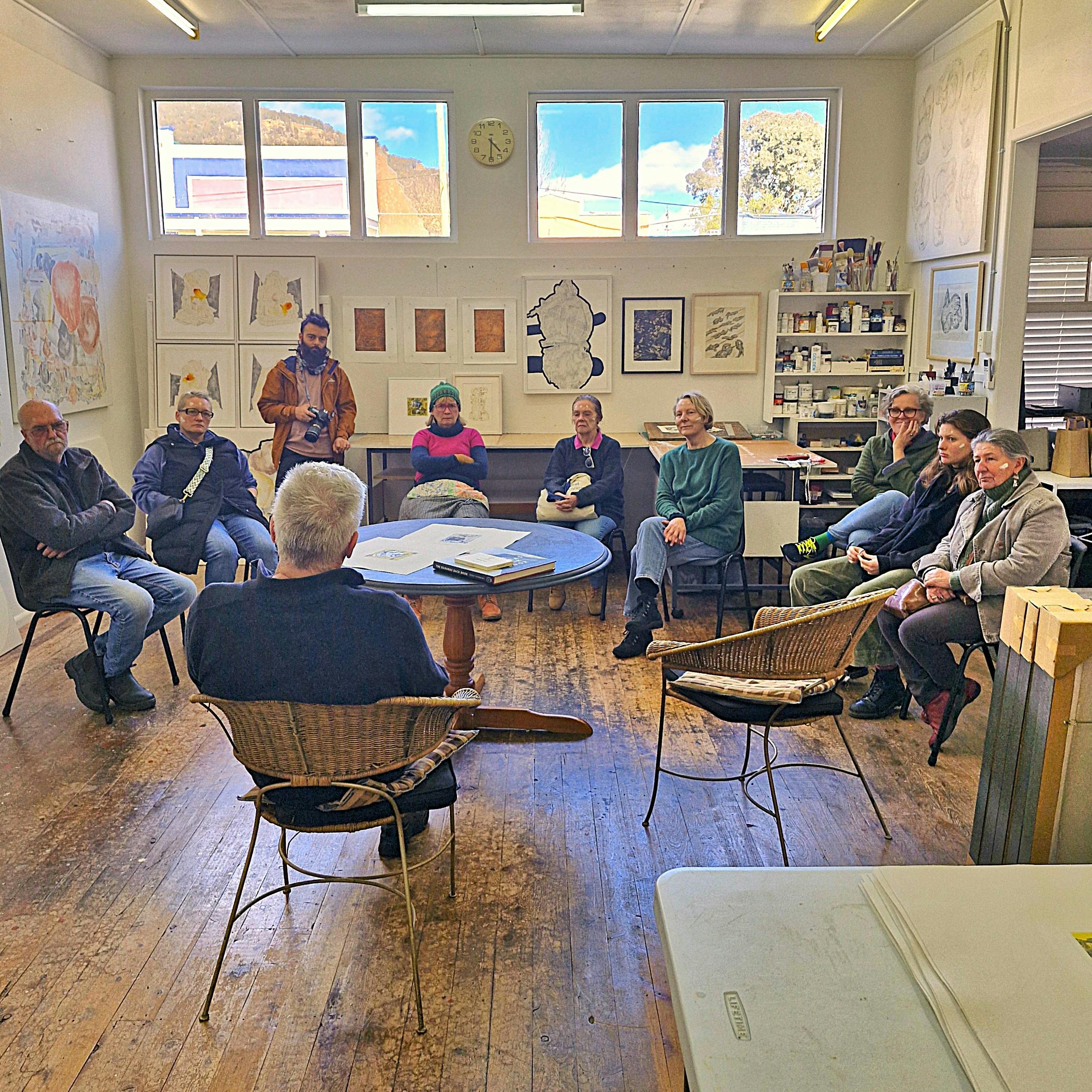 Visitors in art sutdio