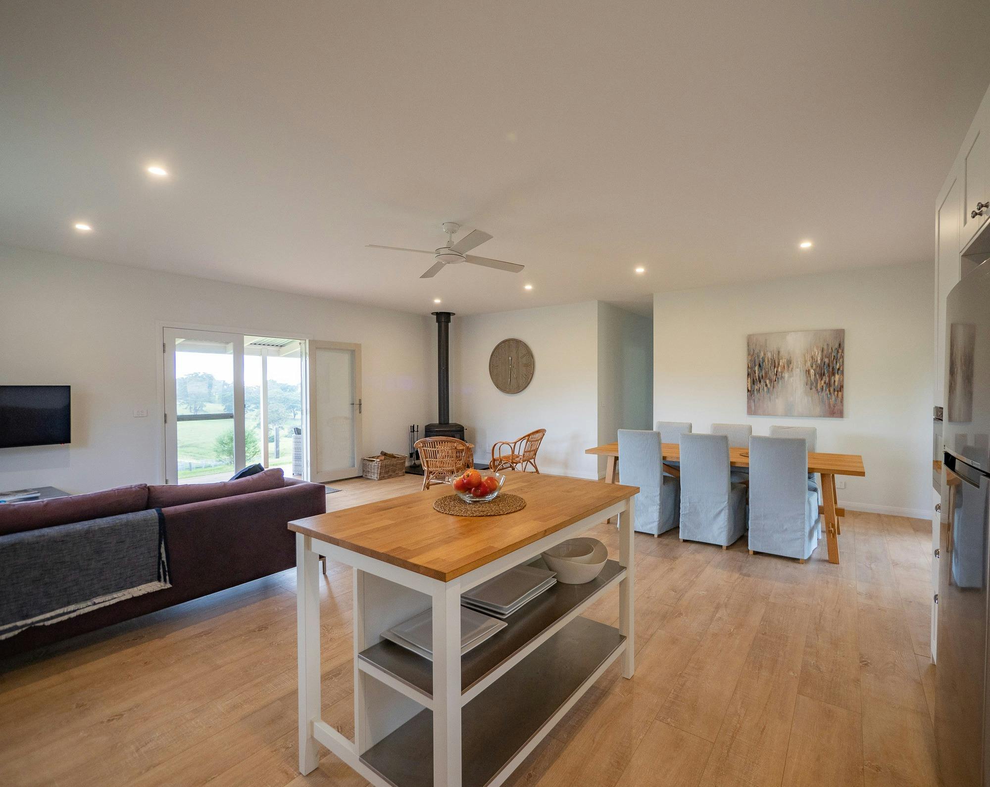 Living area opens through French doors to verandah