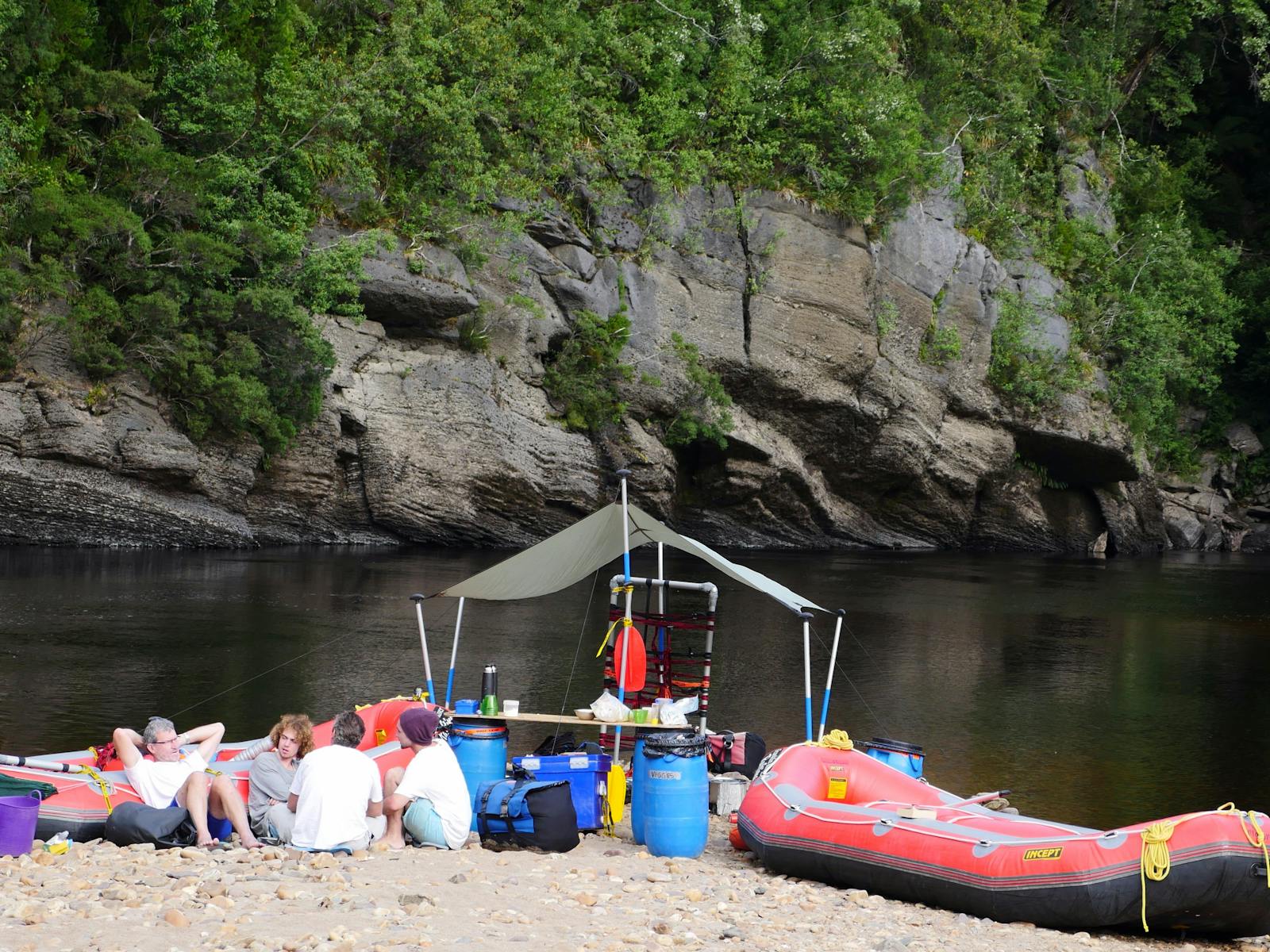 The Beach campsite on the lower Franklin River