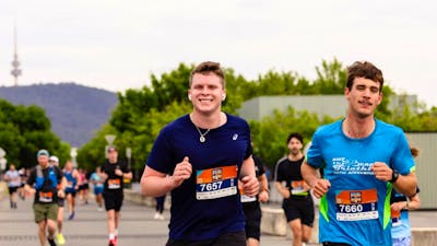 2 men running at Canberra Fun Run